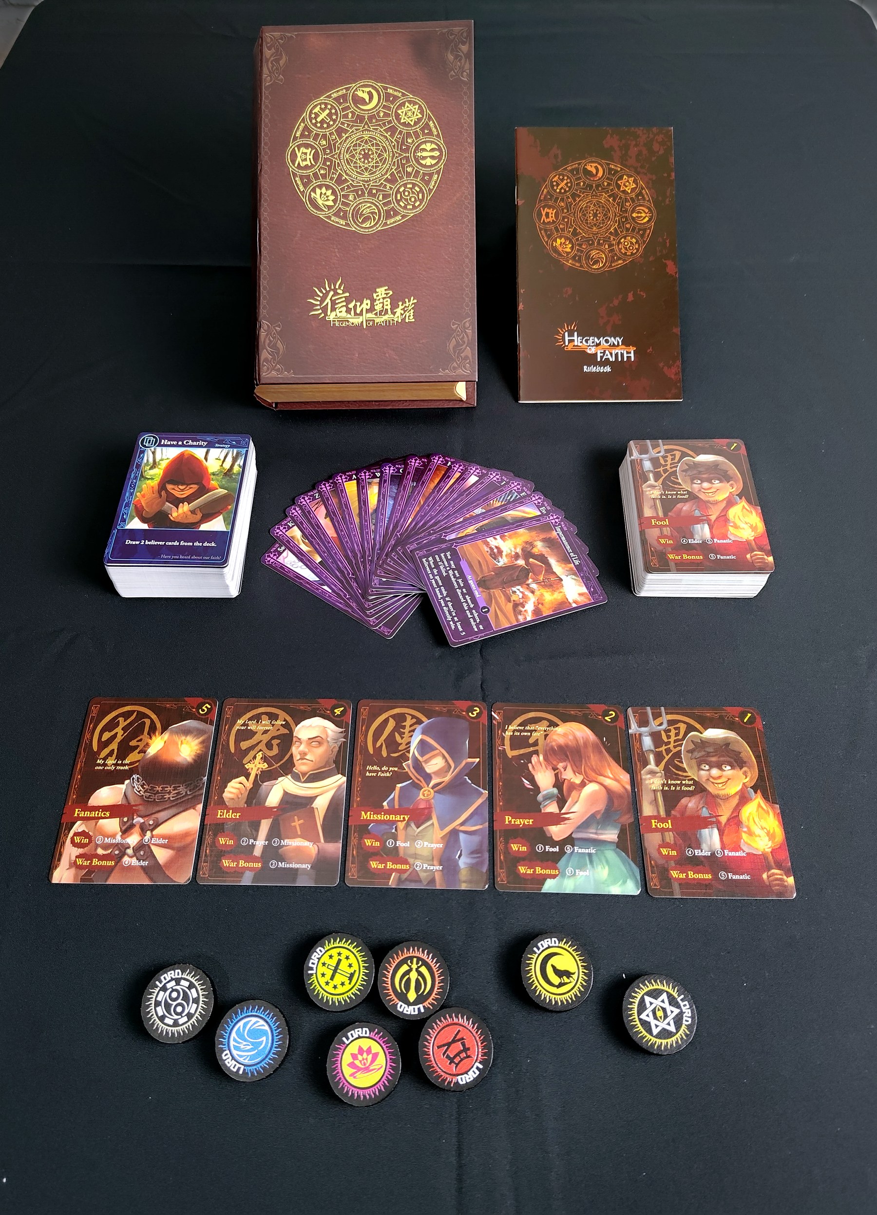 Hegemony of Faith board game components